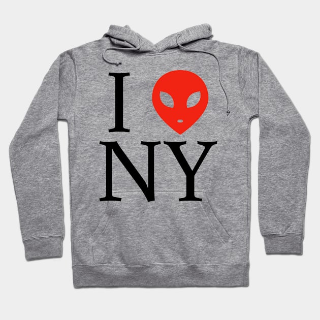 Alien Head I Love New York Newyork NY City T-Shirt Hoodie by sheepmerch